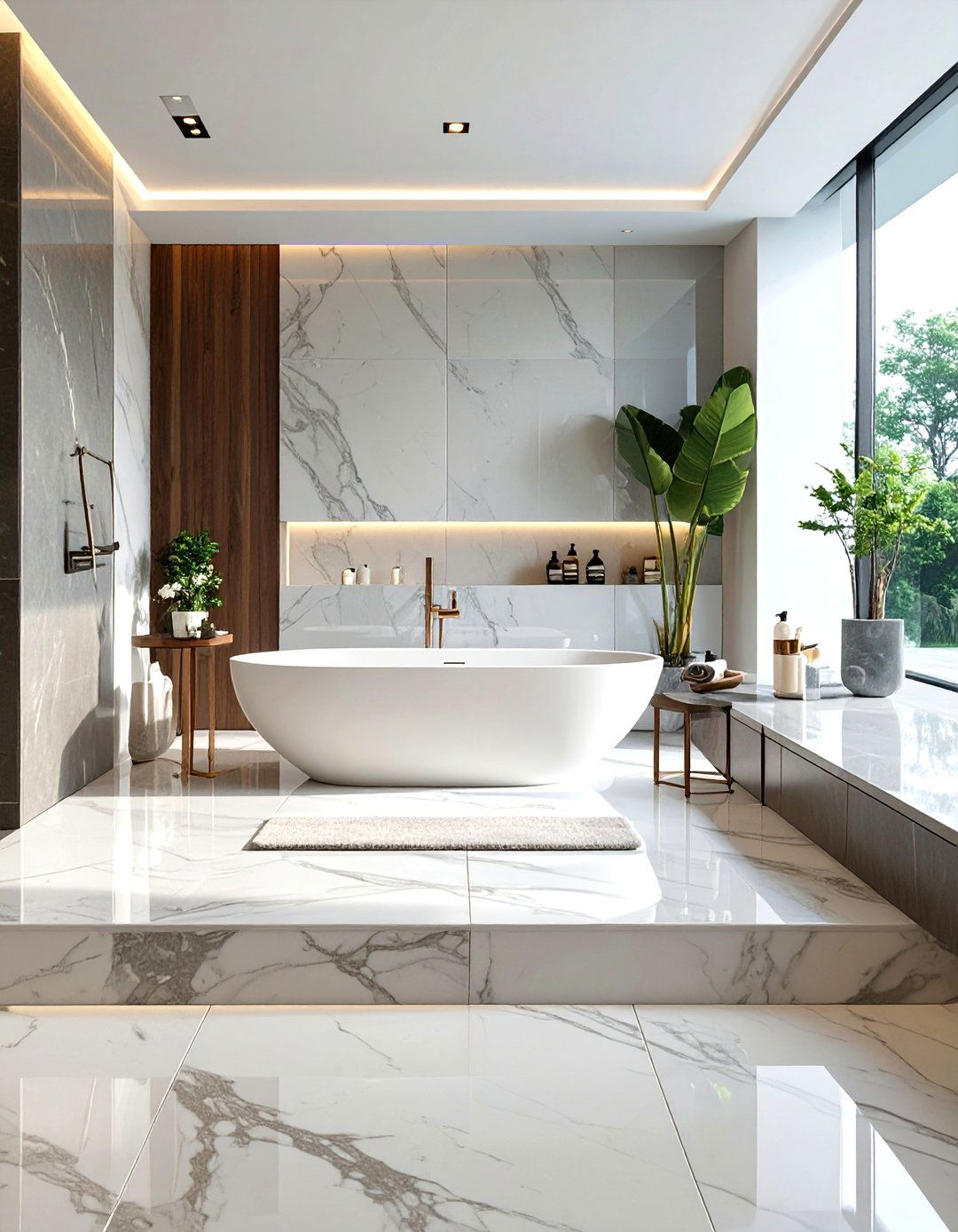 Undermount Bathtub with a Deck - 30 ultra modern modern luxury bathroom design ideas