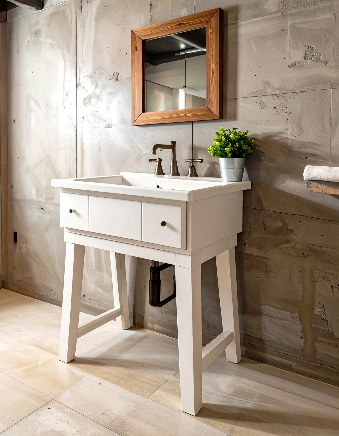 Unfinished Basement Bathroom with a Freestanding Utility Sink - 30 unfinished basement bathroom ideas