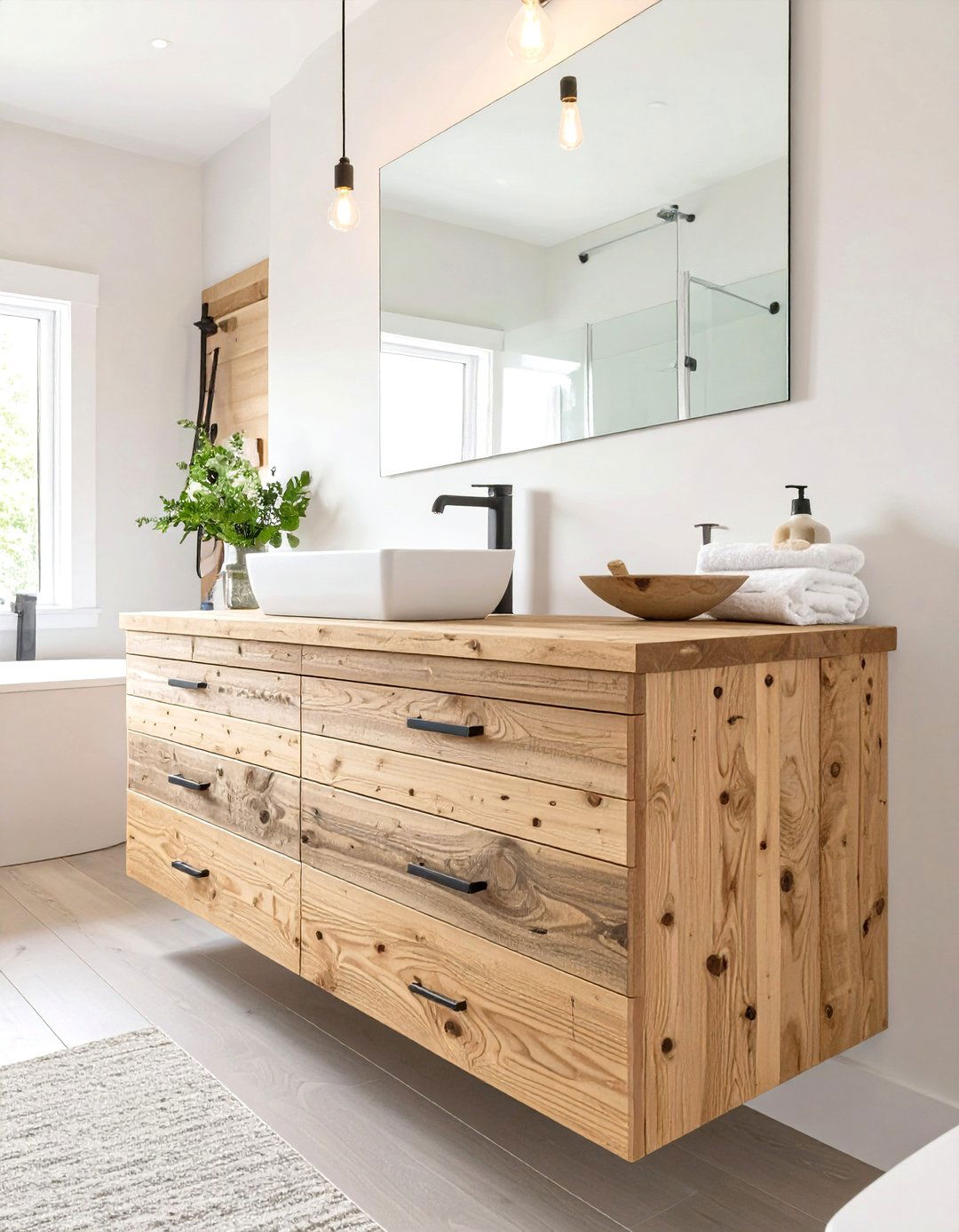 Unfinished Wood Vanity for a Natural Look - 30 vanity ideas