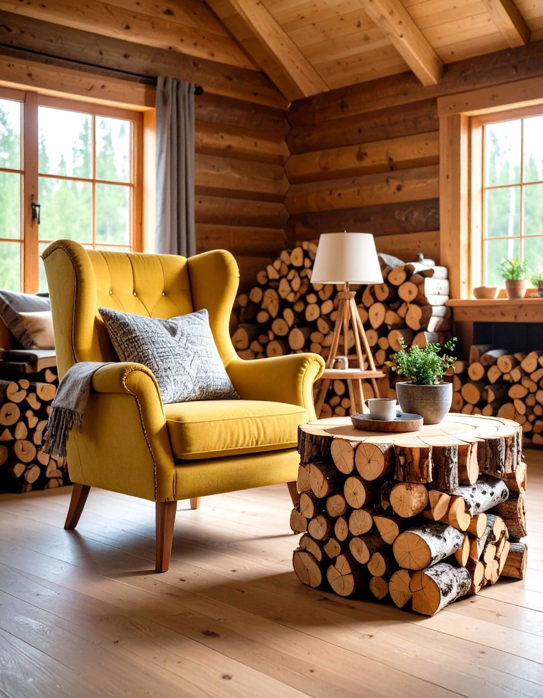 Unfinished or Raw Wood Elements - 30 rustic interior design ideas