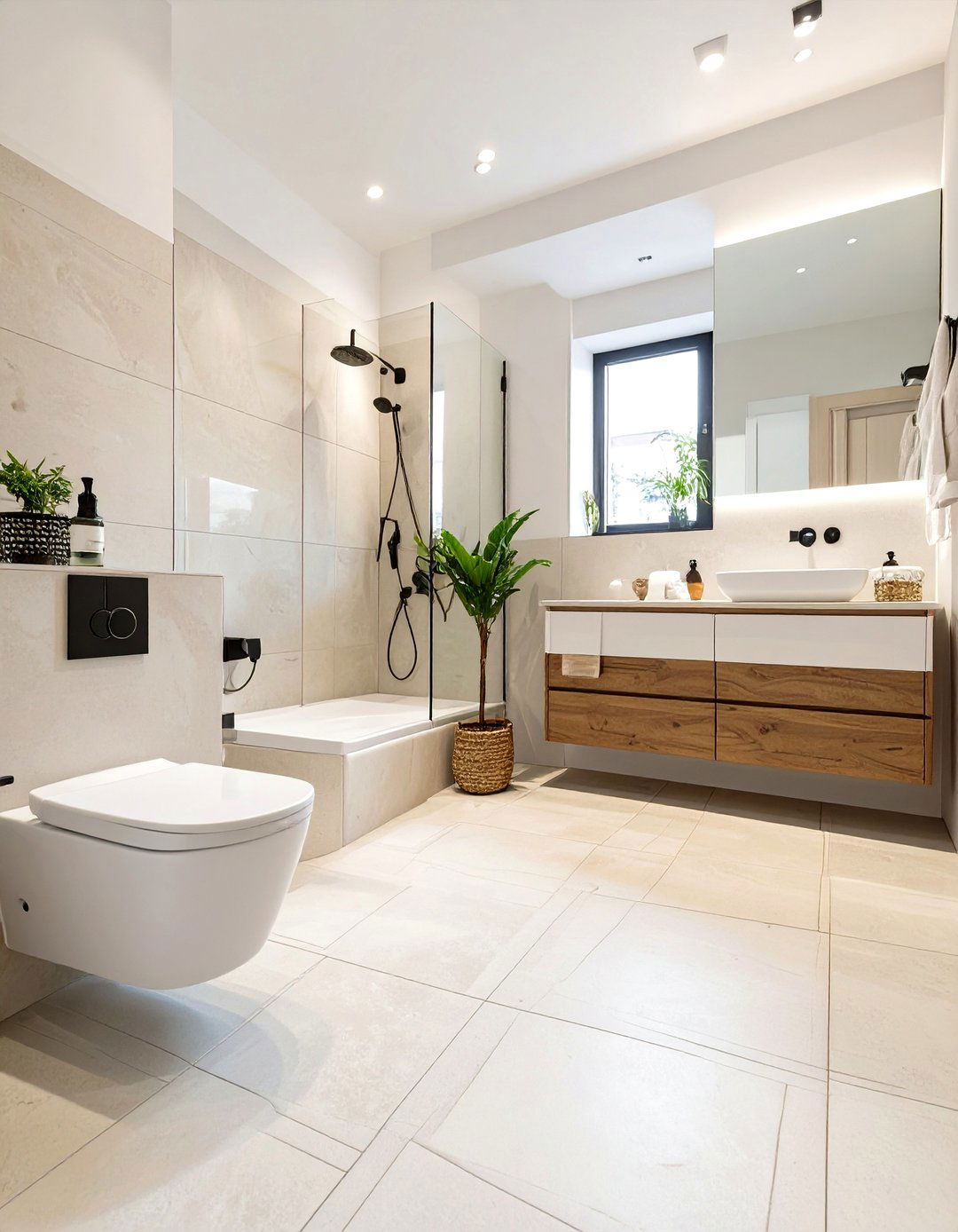 Unified Large Square Floor Tiles - 30 bathroom tile ideas for small bathrooms