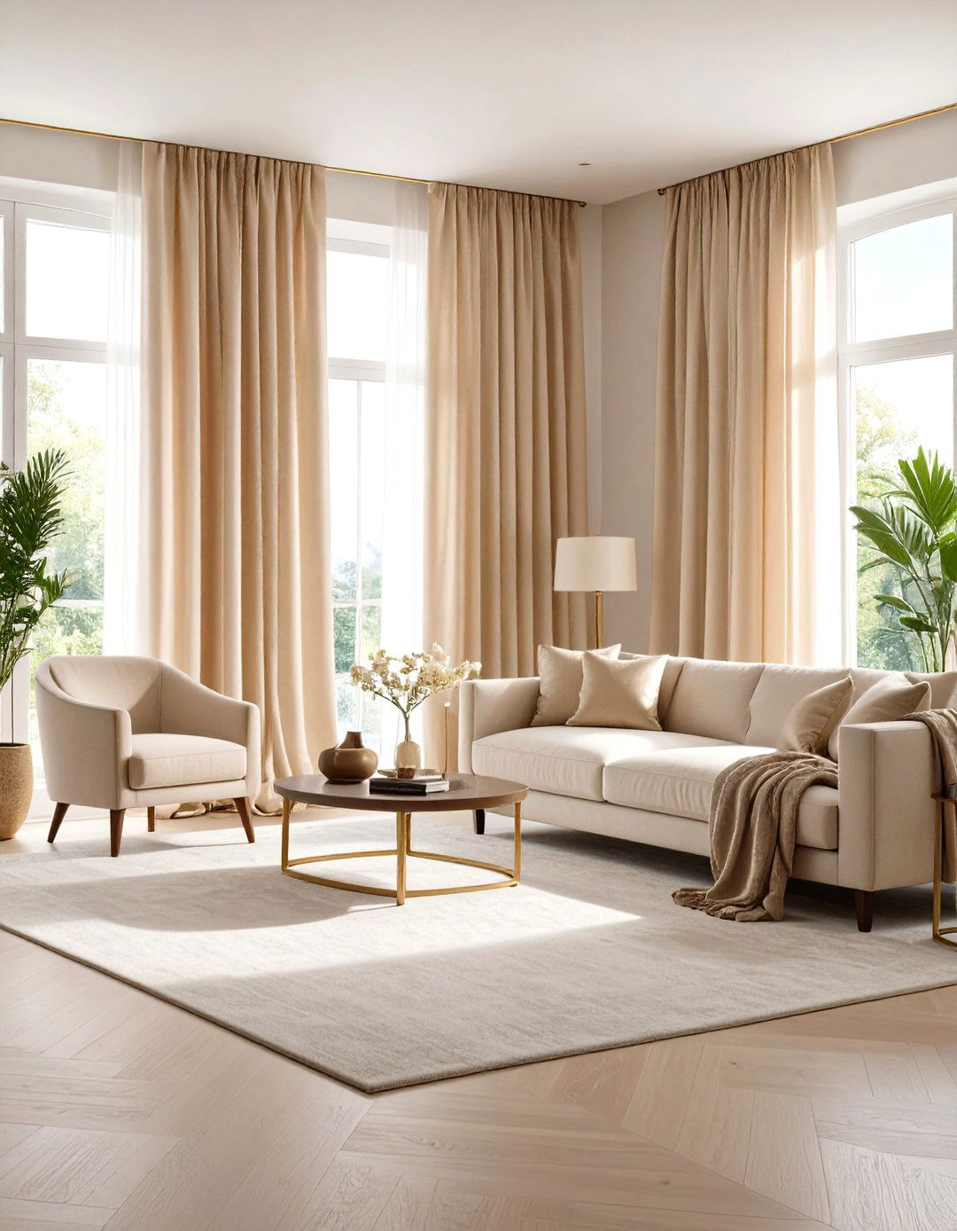 Unlined Raw Silk Curtains for a Subtle Sheen - 30 living room window treatment ideas