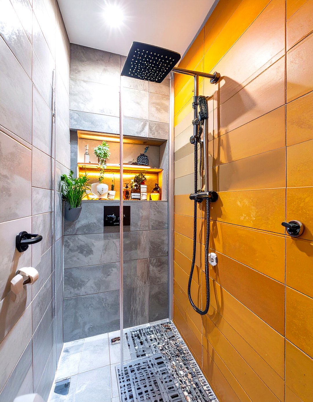 Unobtrusive Shower Head Placement - 30 shower small bathroom ideas