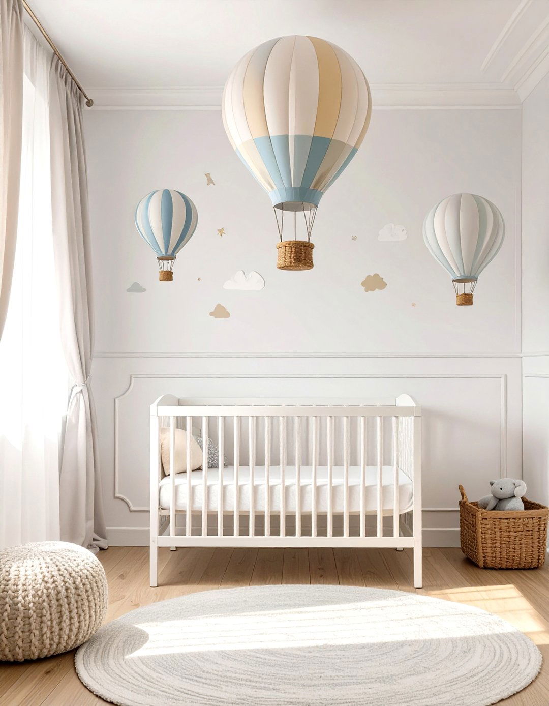 Up in the Air Hot Air Balloon Nursery - 30 baby boy nursery ideas for small rooms