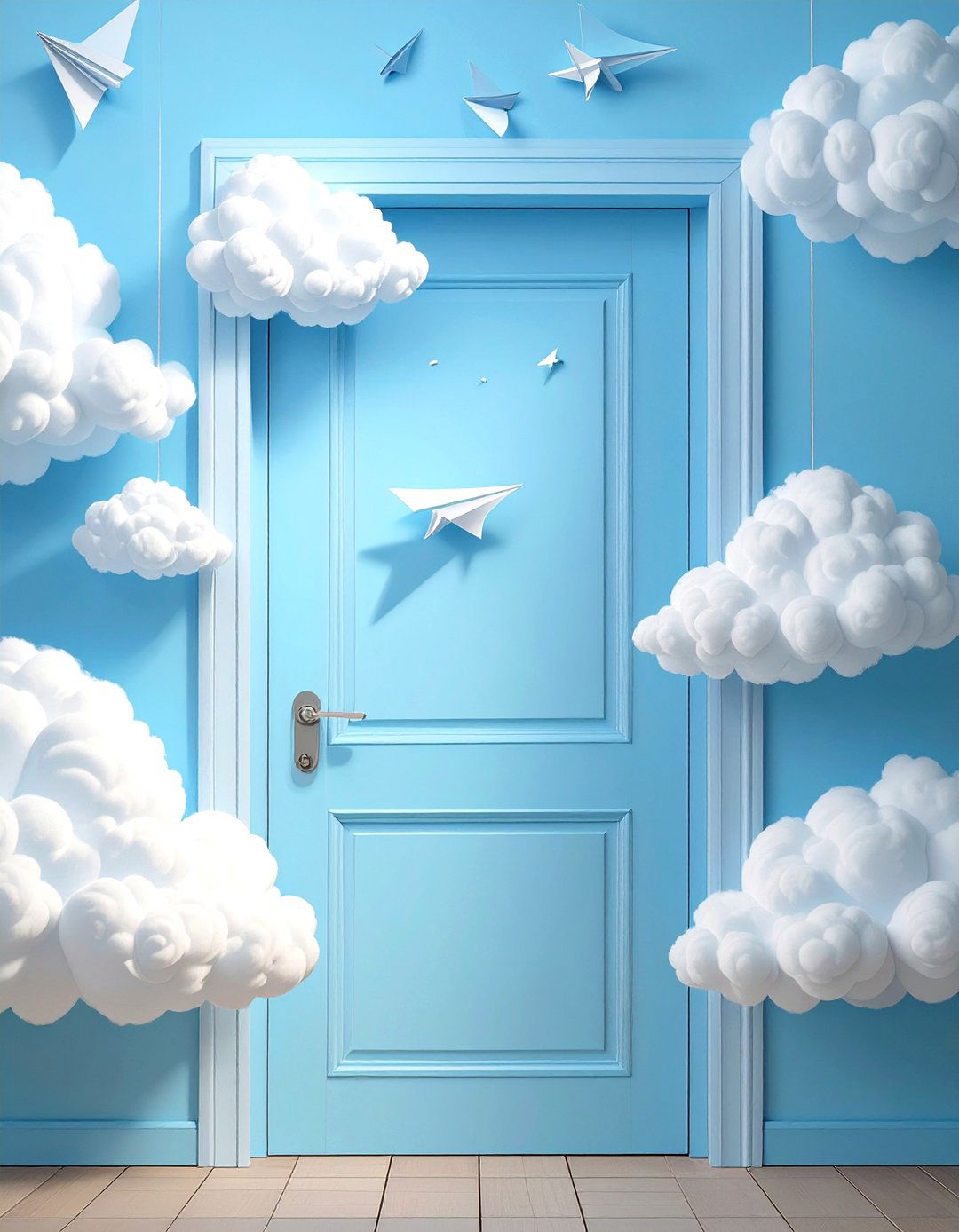 Up in the Clouds Door Design - 30 office door decoration ideas