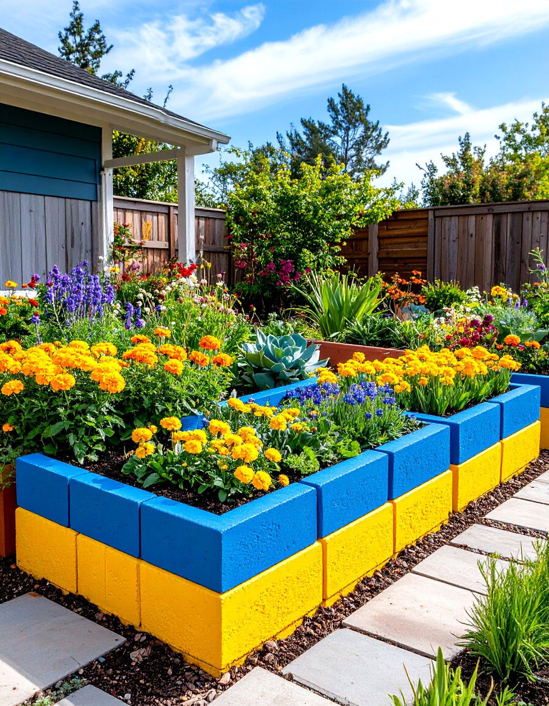 Upcycled Cinder Block Garden Bed - 30 garden beds ideas