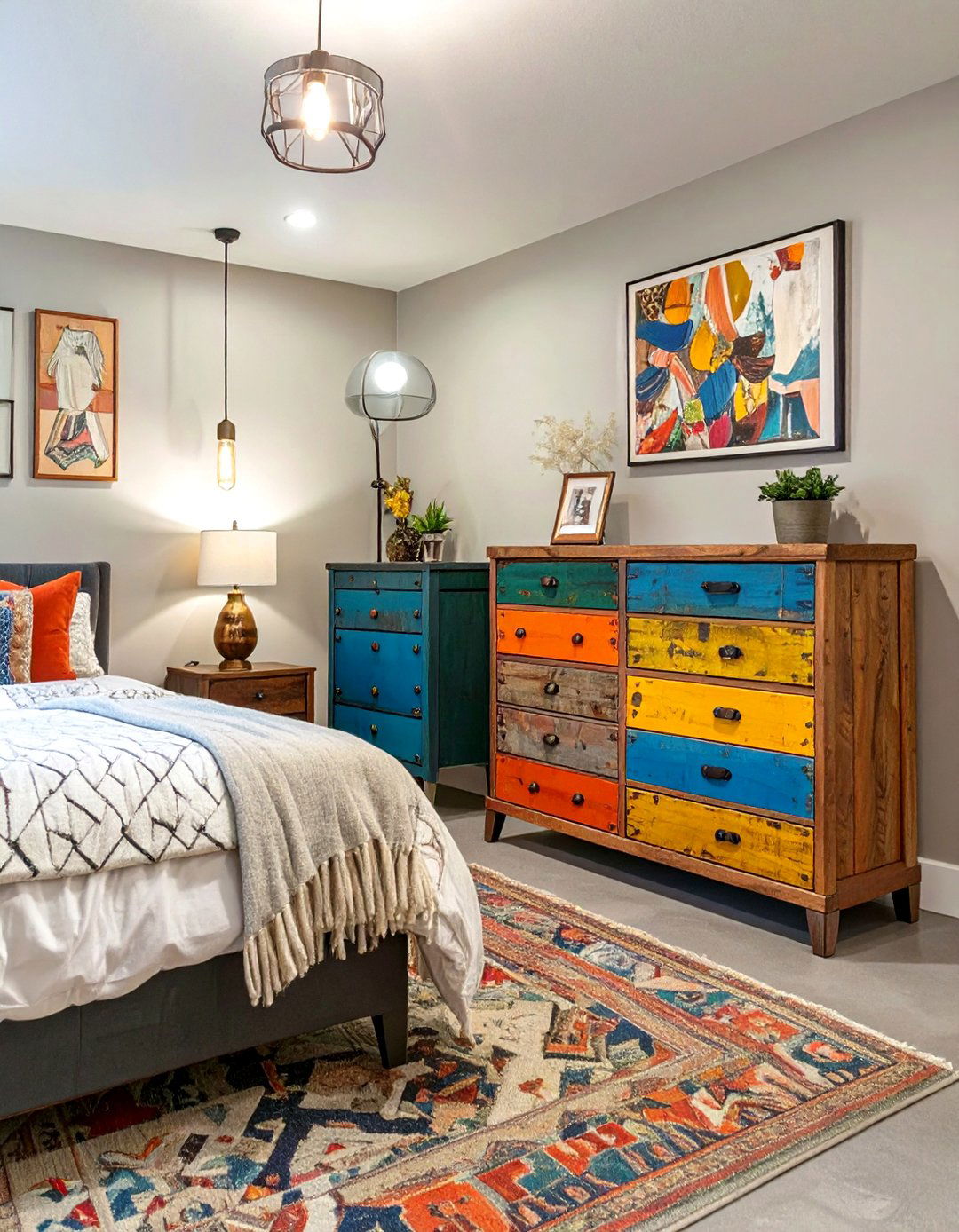 Upcycled Furniture Focus Bedroom - 30 basement bedroom ideas on a budget