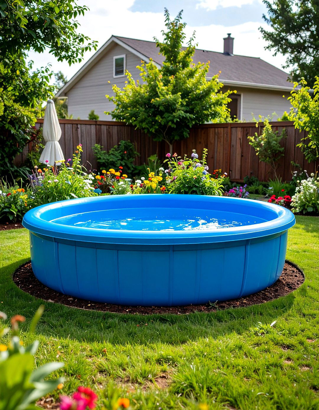 Upcycled Kiddie Pool Garden - 30 inexpensive raised garden bed ideas