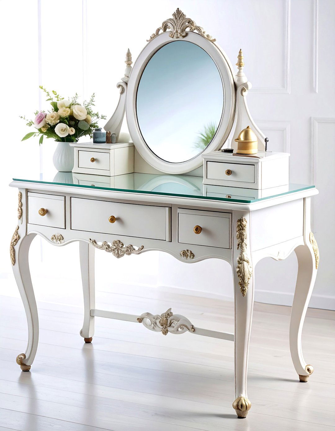 Upcycled Sewing Table Vanity - 30 diy vanity ideas