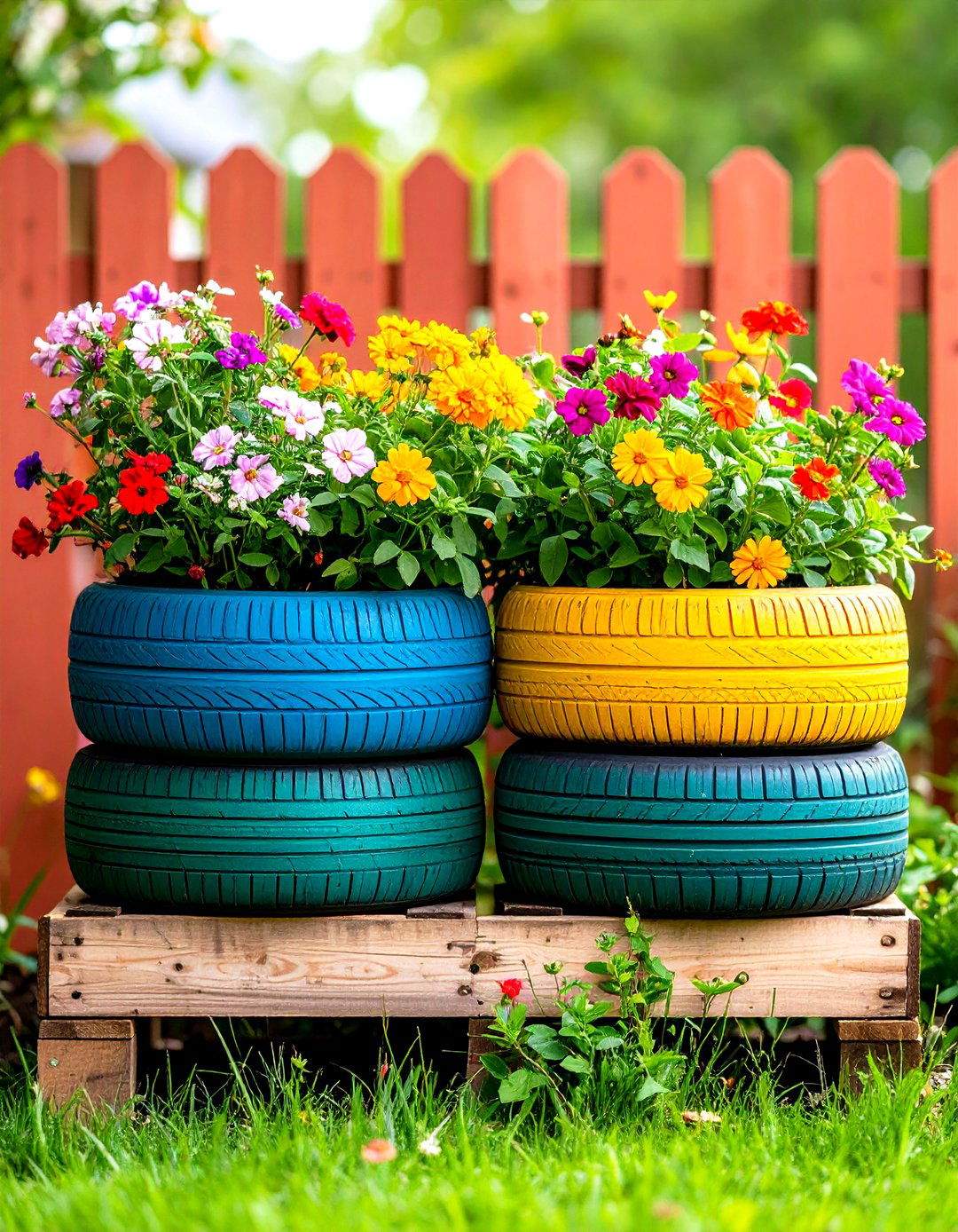 Upcycled Tire Raised Garden Bed - 30 raised garden bed designs