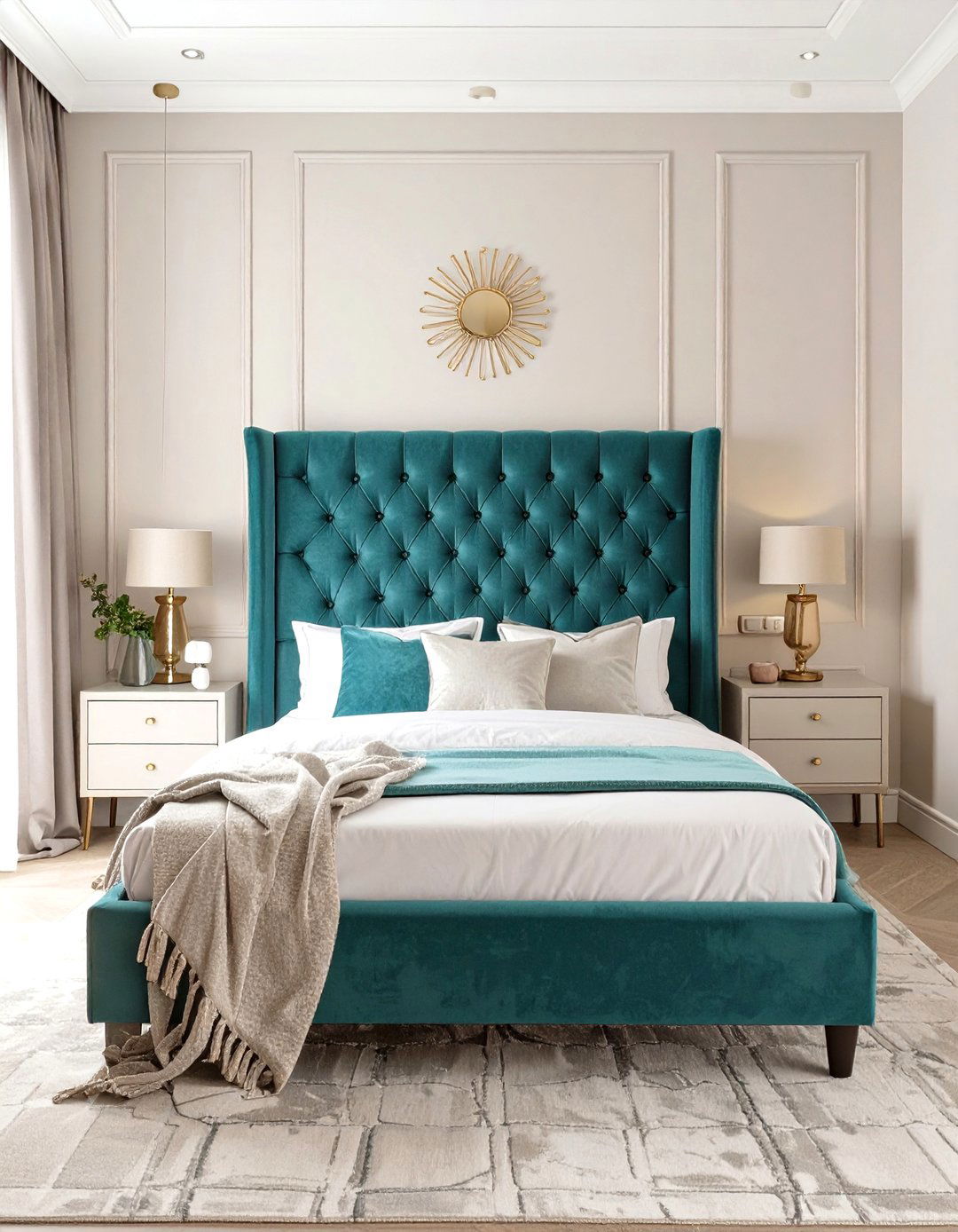 Upholstered Headboard in a Bold Color - 30 tween girl room ideas