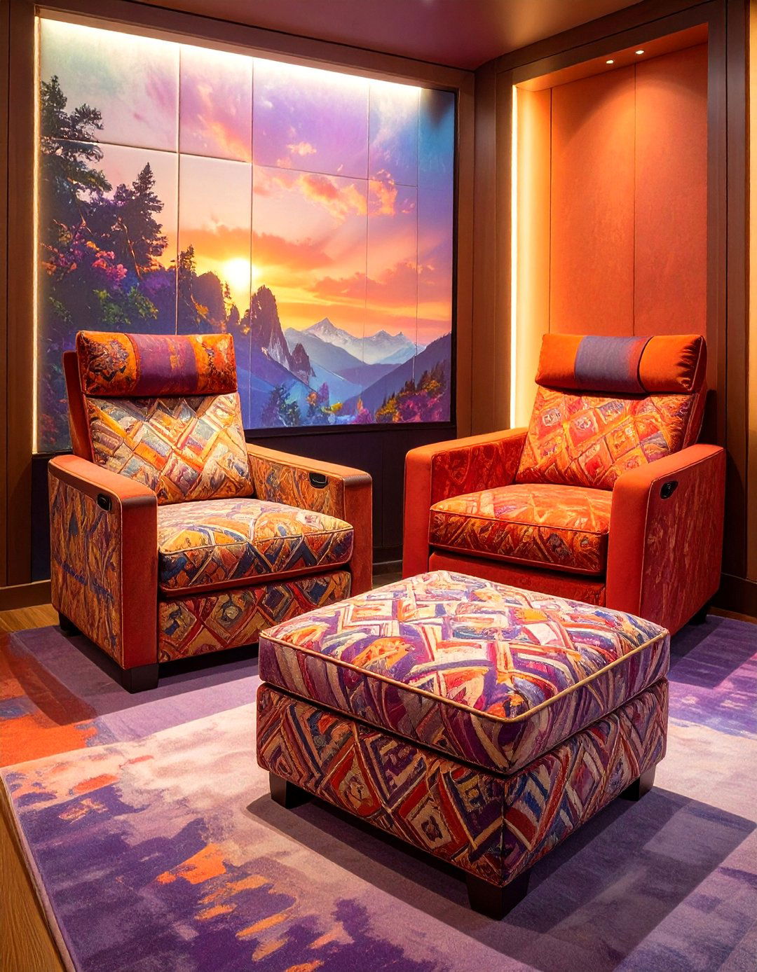 Upholstered Storage Ottomans - 30 small home theater seating ideas