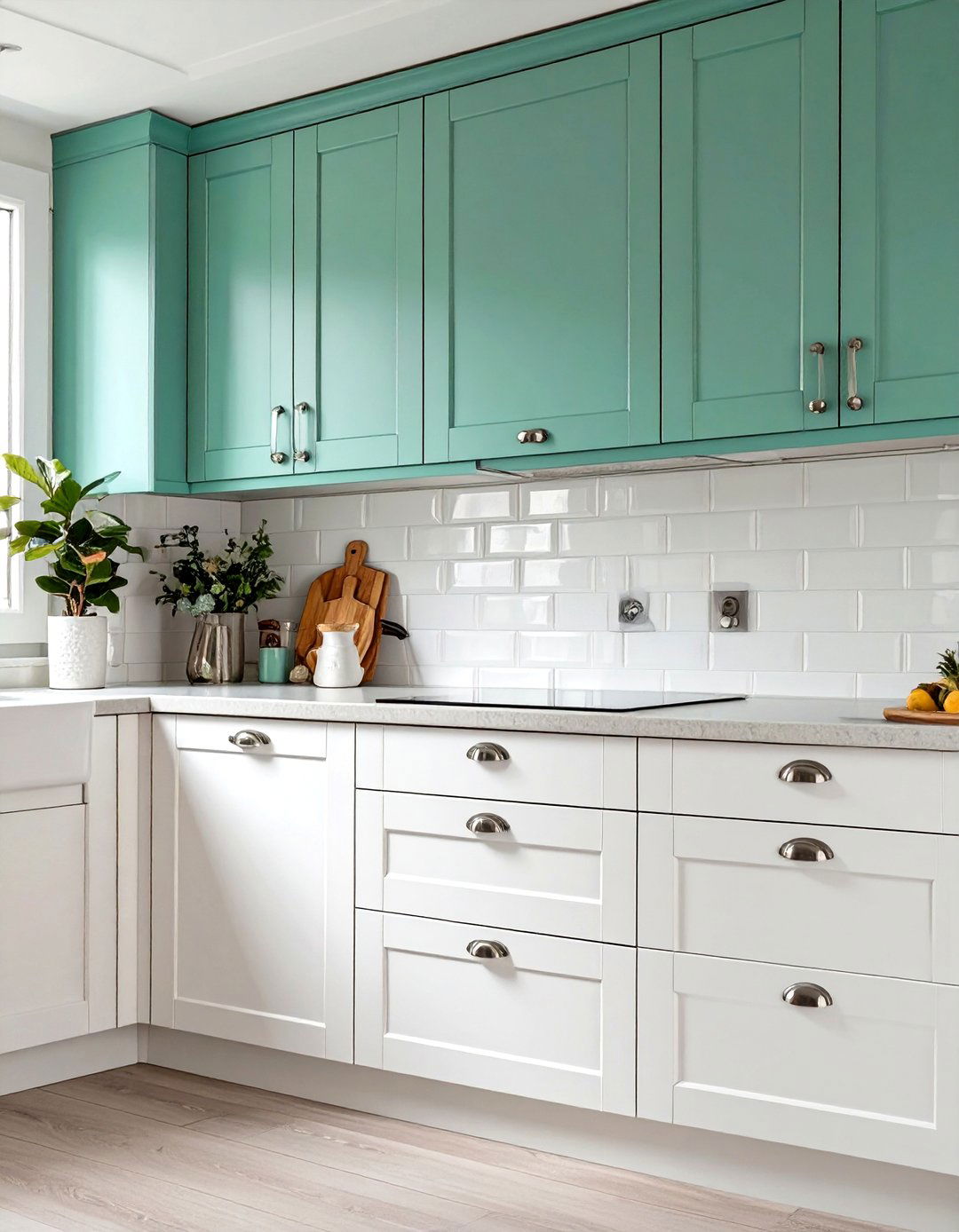 Upper Cabinets in a Different Color than the Rest - 30 two tone painted kitchen cabinet ideas