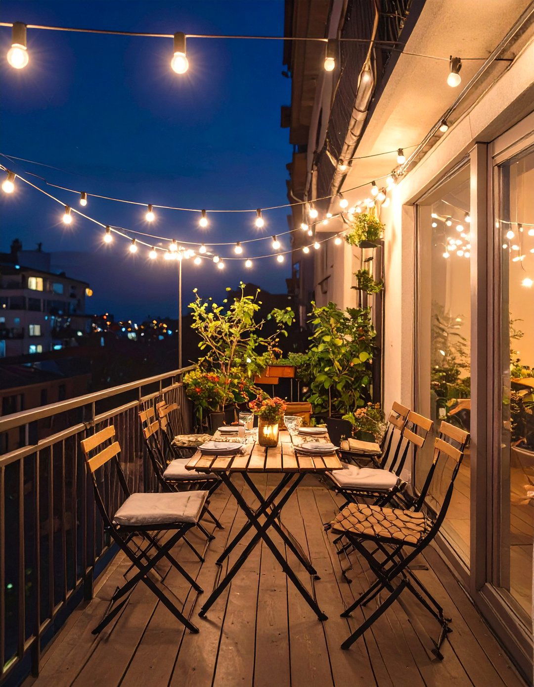 Urban Balcony Escape - 30 backyard string light ideas
