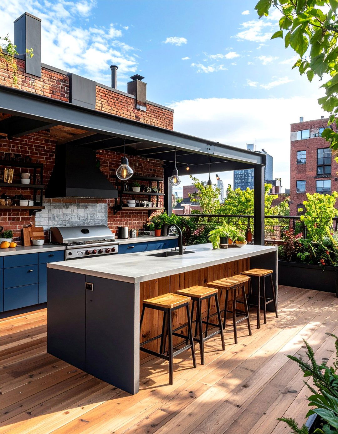Urban Industrial Loft Kitchen - 30 backyard kitchen ideas
