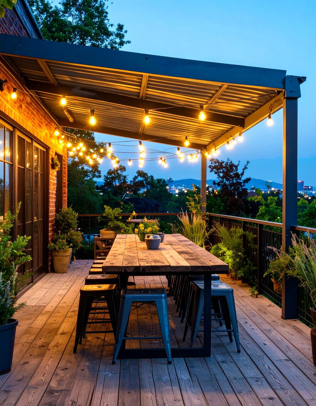 Urban Industrial Metal Awning - 30 deck awning ideas