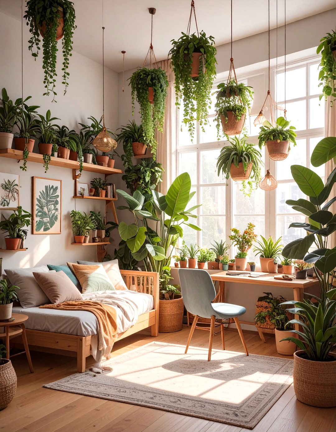 Urban Jungle Dorm Room - 30 college dorm room ideas