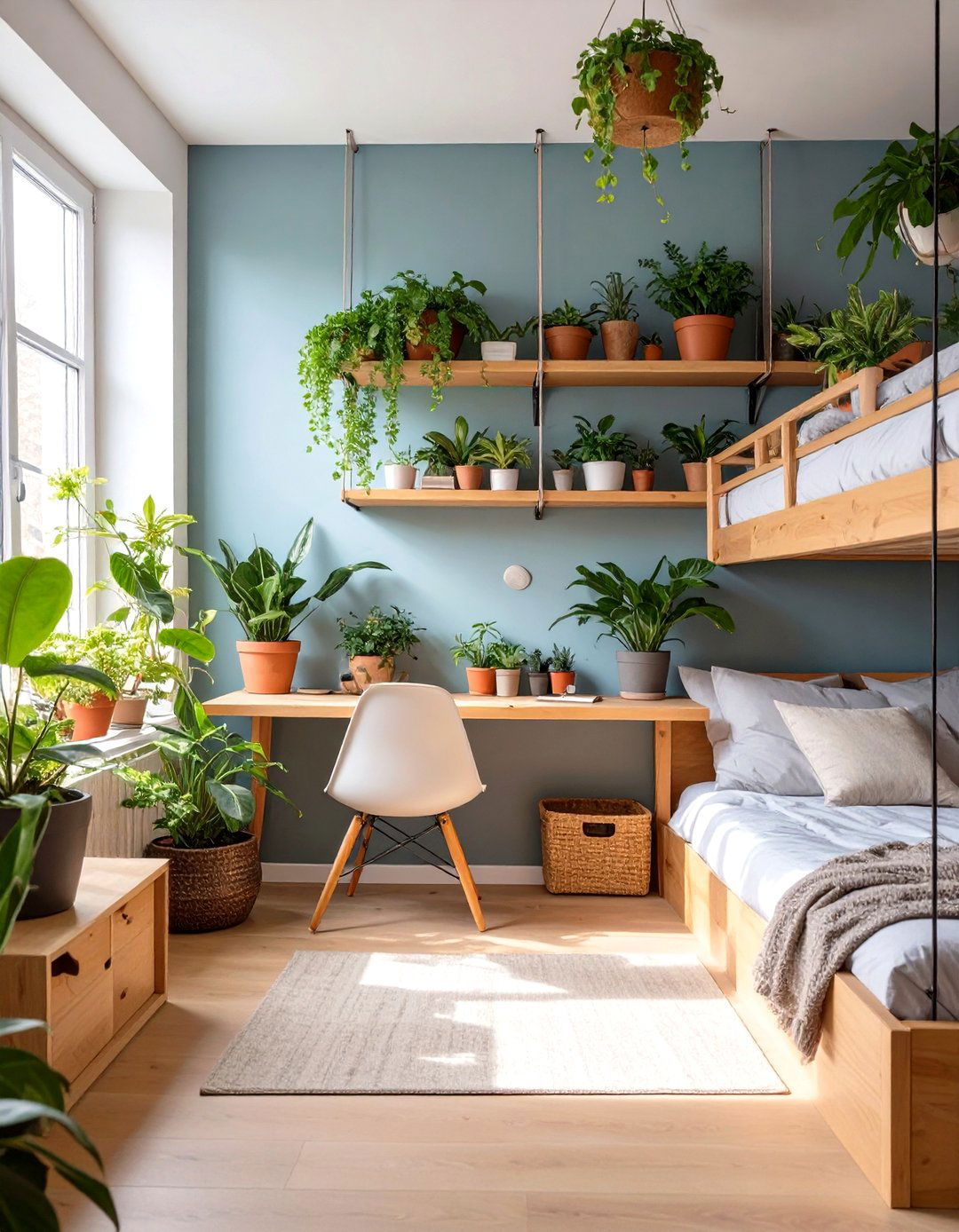 Urban Jungle Dorm Room - 30 dorm room inspiration