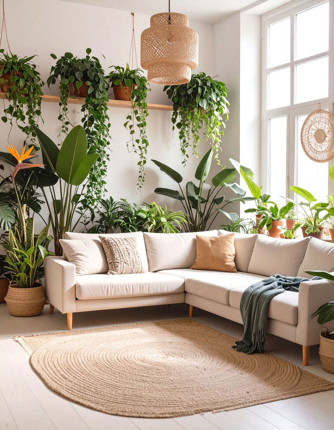 Urban Jungle Meets Modern Boho - 30 modern boho living room ideas