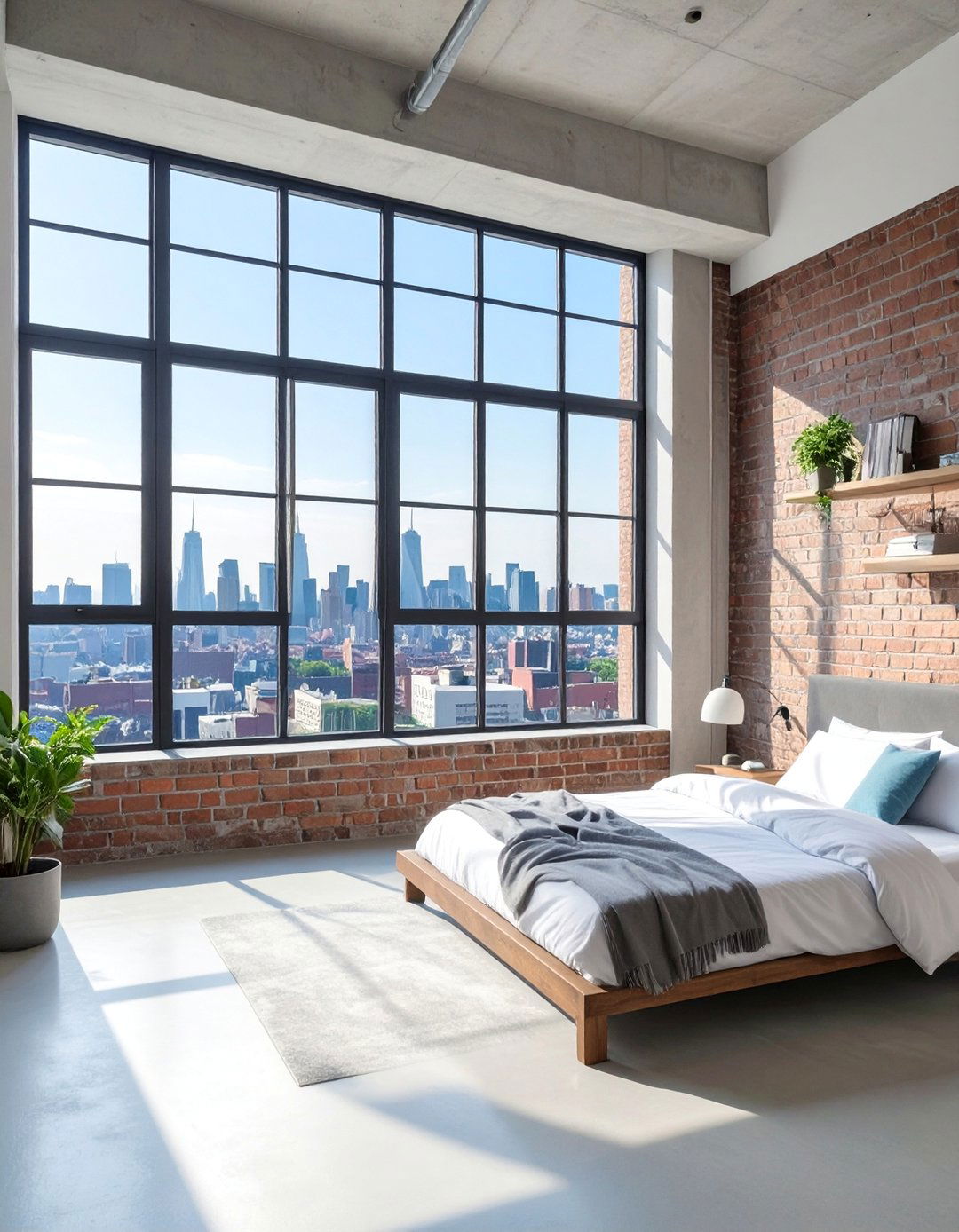 Urban Loft Bedroom Bare Windows - 30 bedroom window ideas