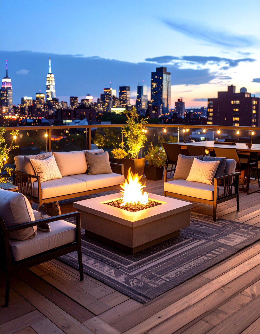 Urban Rooftop Deck Fire Pit - 30 fire pit landscaping ideas
