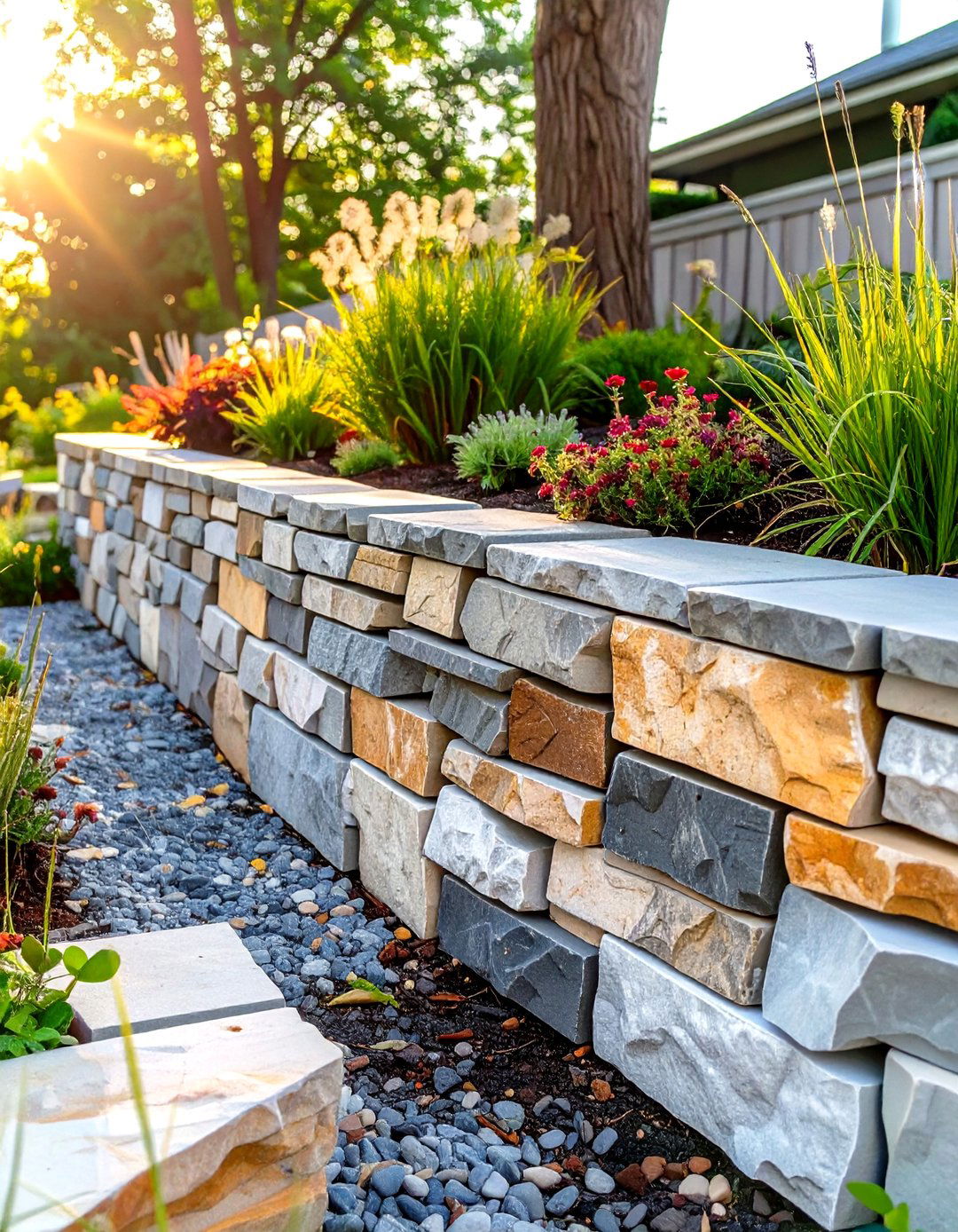 Urbanite Retaining Wall from Recycled Concrete - 30 simple retaining wall ideas for sloped backyard