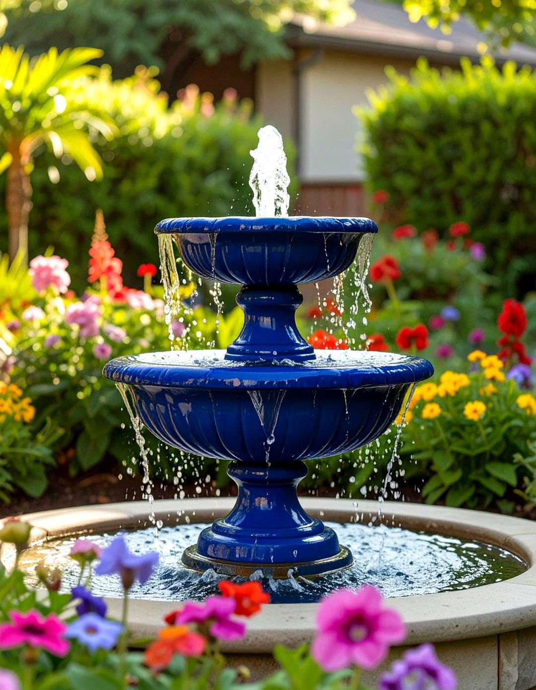 Urn Style Front Yard Water Feature - 30 small front yard fountain ideas