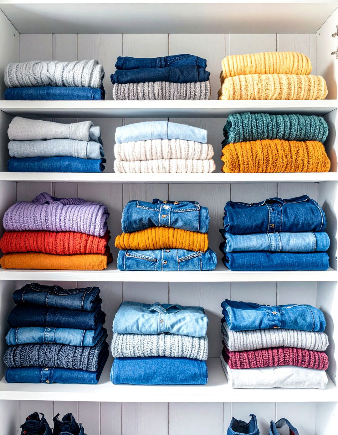 Use Clear Shelf Dividers - 30 small closet storage ideas