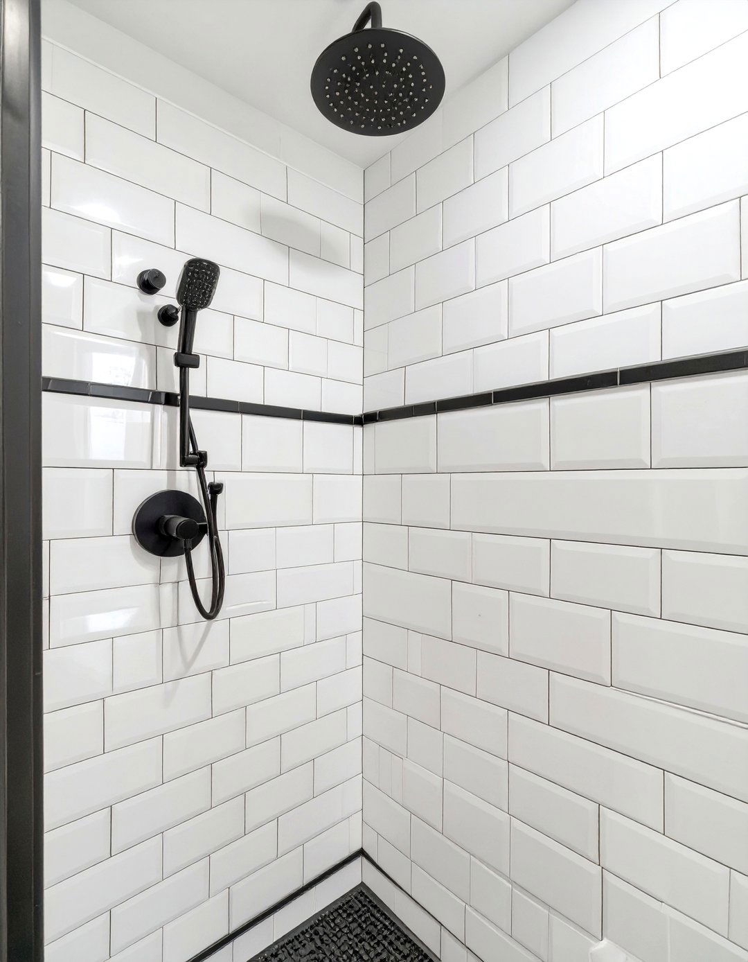 Use Contrasting Grout for a Pop of Color - 30 shower renovation ideas