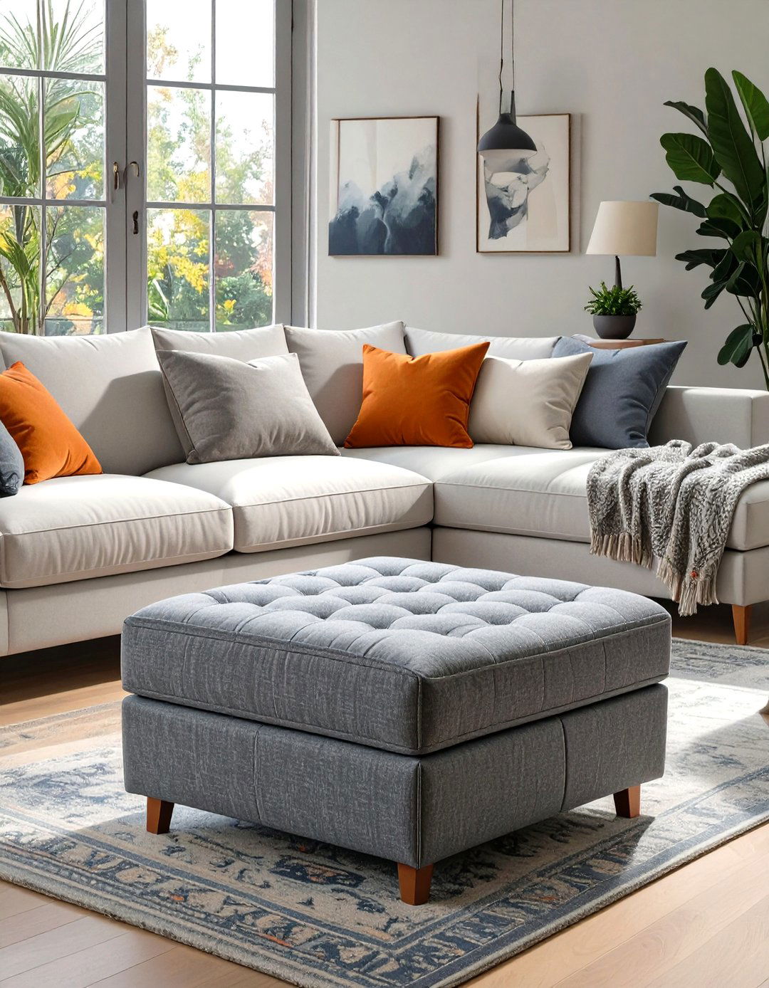 Use Hidden Storage Ottomans - 30 simple living room ideas
