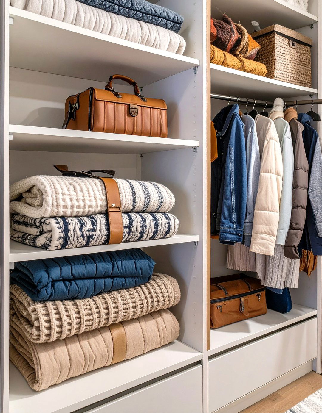 Use Luggage as Out of Season Storage - 30 ways to organize your closet ideas