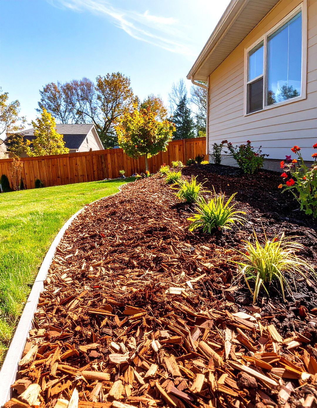 Use Mulch to Cover and Stabilize the Incline - 30 sloped backyard ideas on a budget