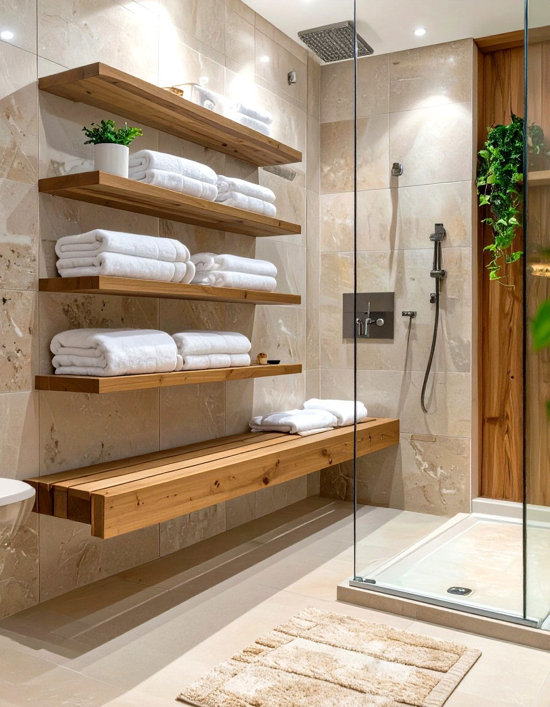 Use Natural Wood Elements - 30 spa like bathroom ideas
