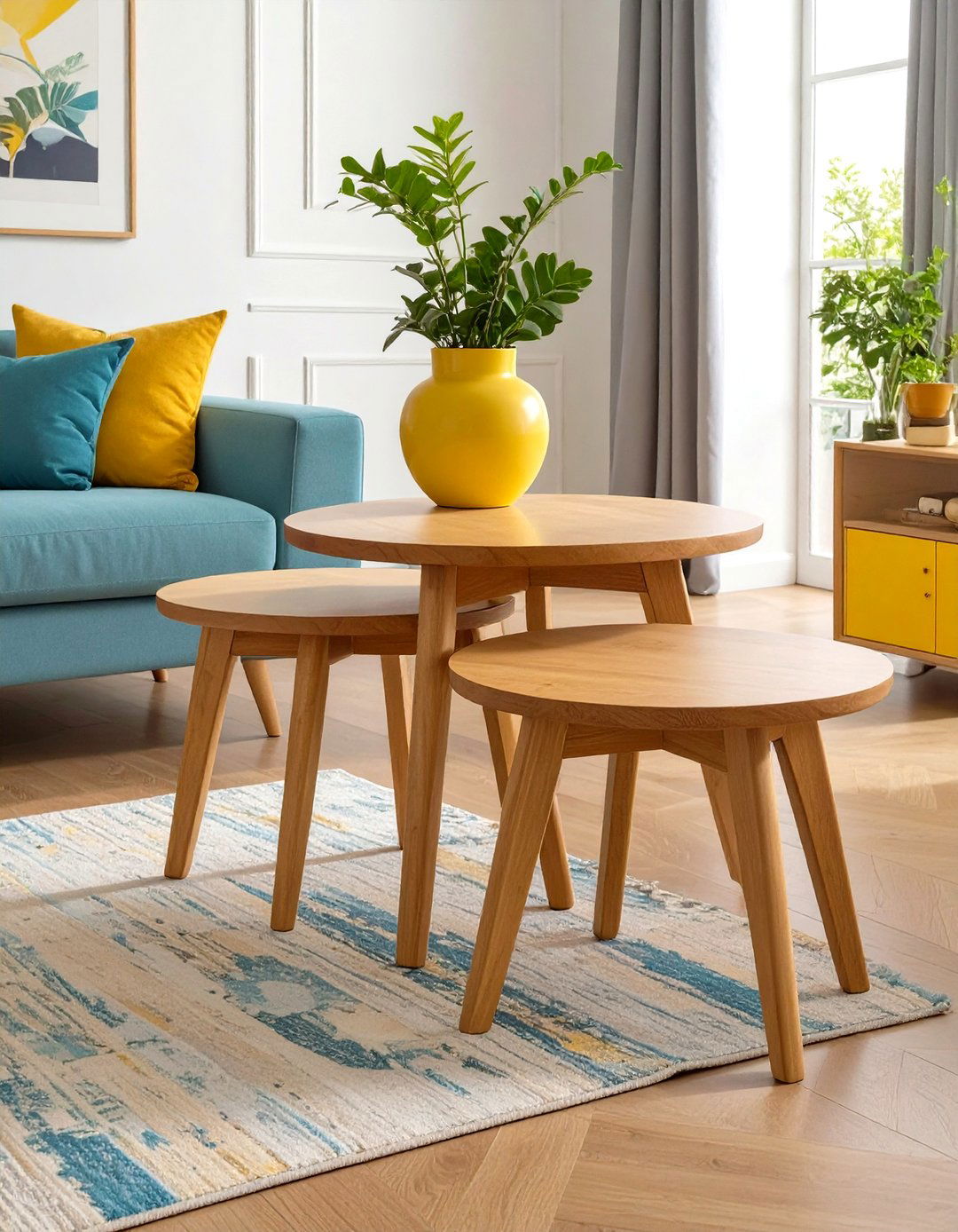 Use Nesting Coffee or Side Tables - 30 very small living room ideas