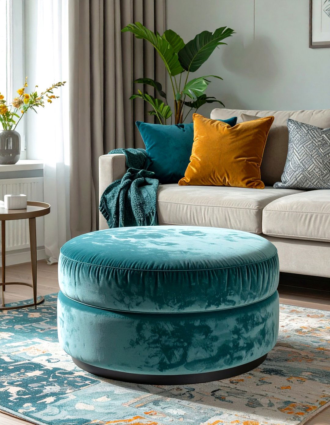 Use Ottomans as Multi Functional Pieces - 30 small warm and cozy living room ideas