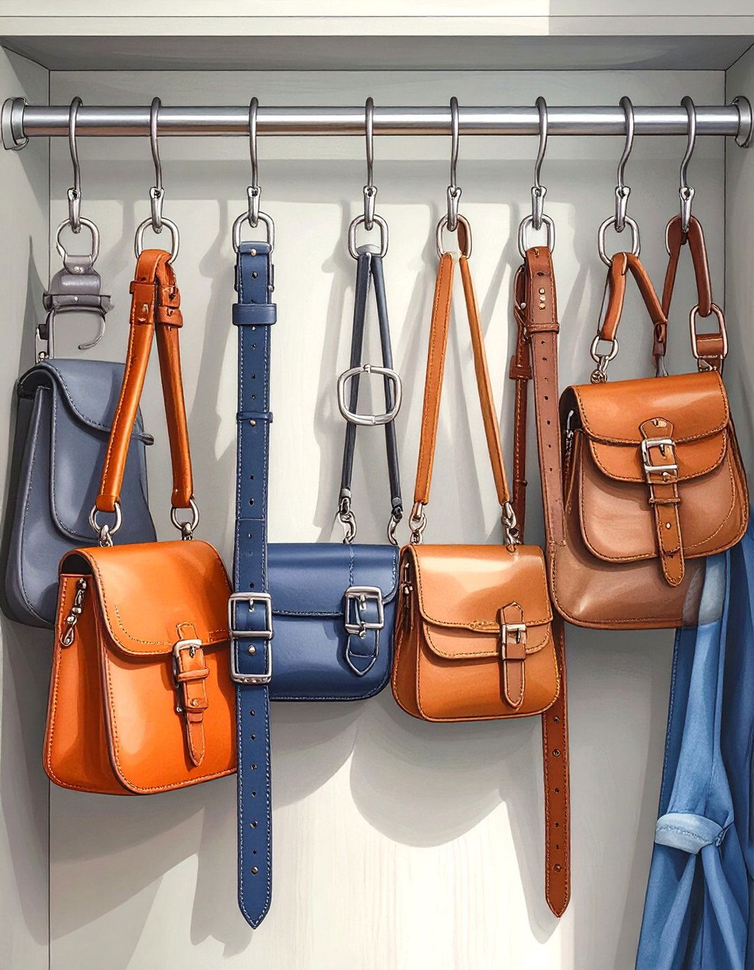 Use S Hooks for Accessories - 30 small closet ideas for bedroom