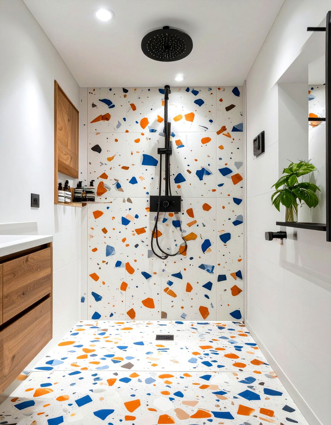 Use Terrazzo for a Playful Modern Look - 30 shower remodel ideas