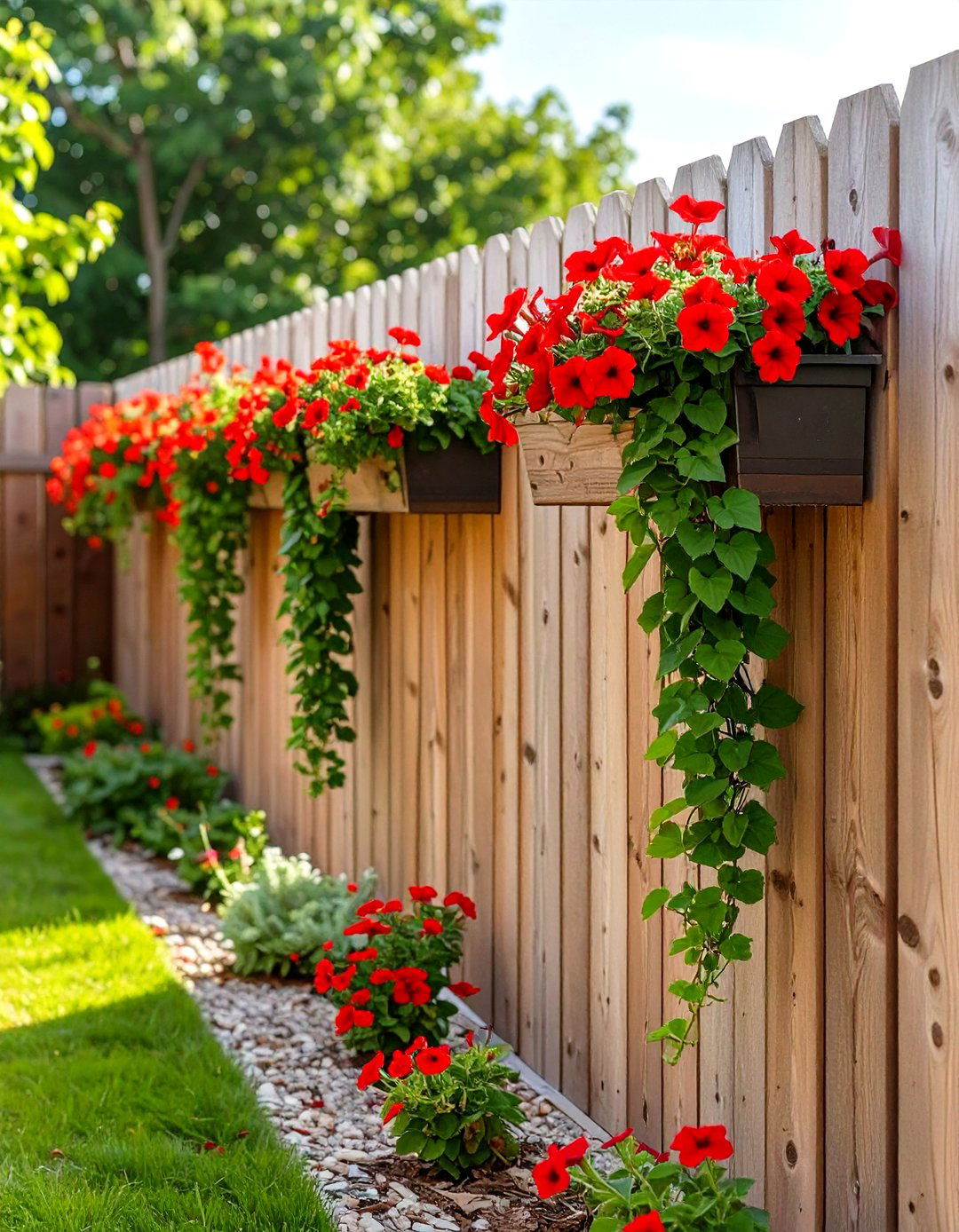 Use Vertical Space with Wall Planters - 30 simple backyard landscaping ideas