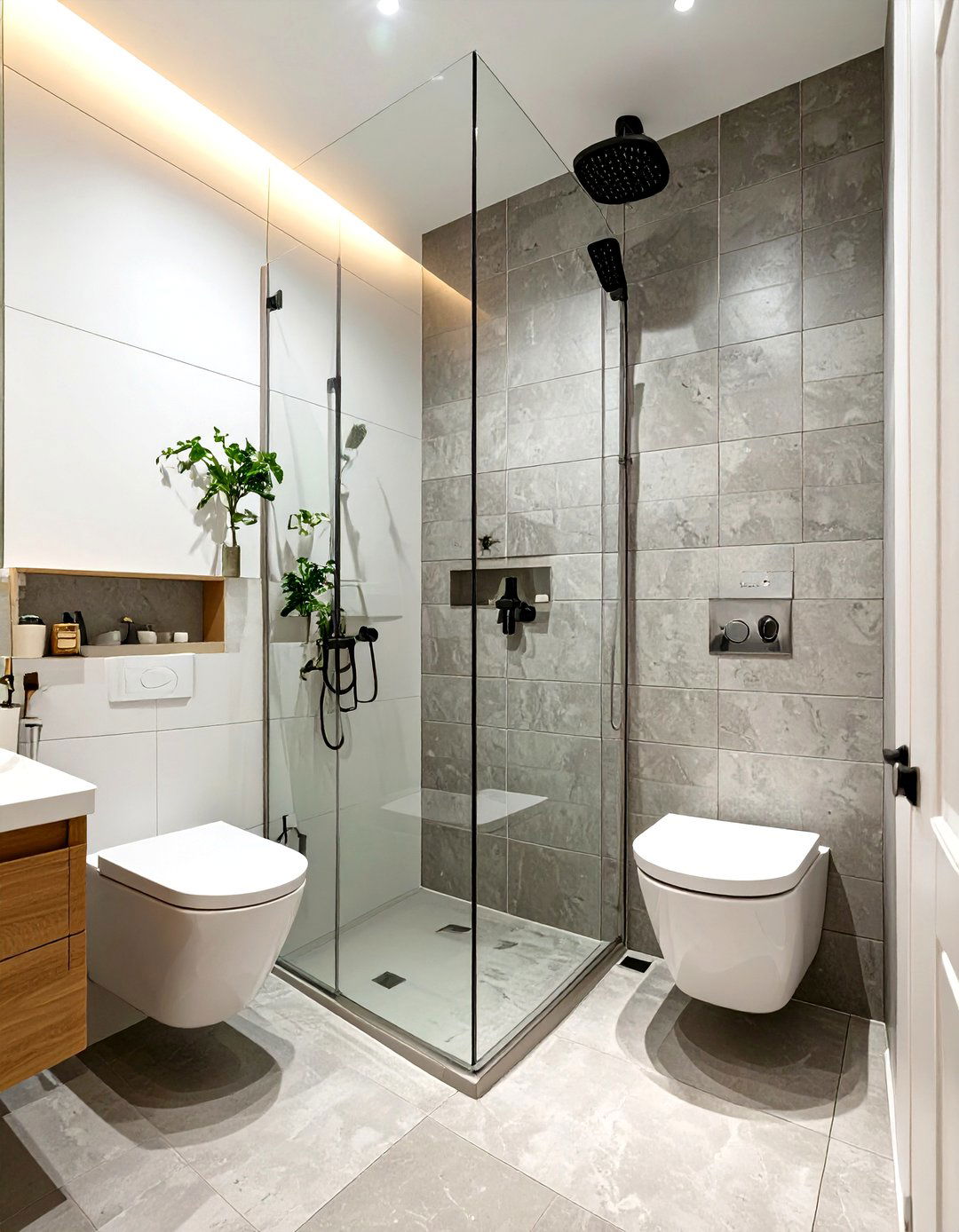 Use Vertically Stacked Tiles - 30 small spa bathroom ideas