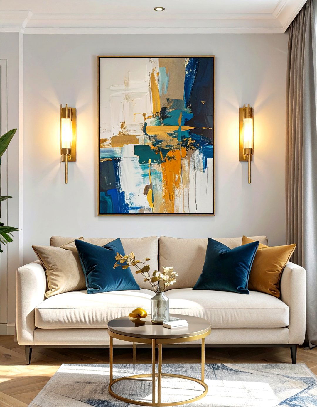 Use Wall Sconces for Lighting - 30 tiny living room ideas