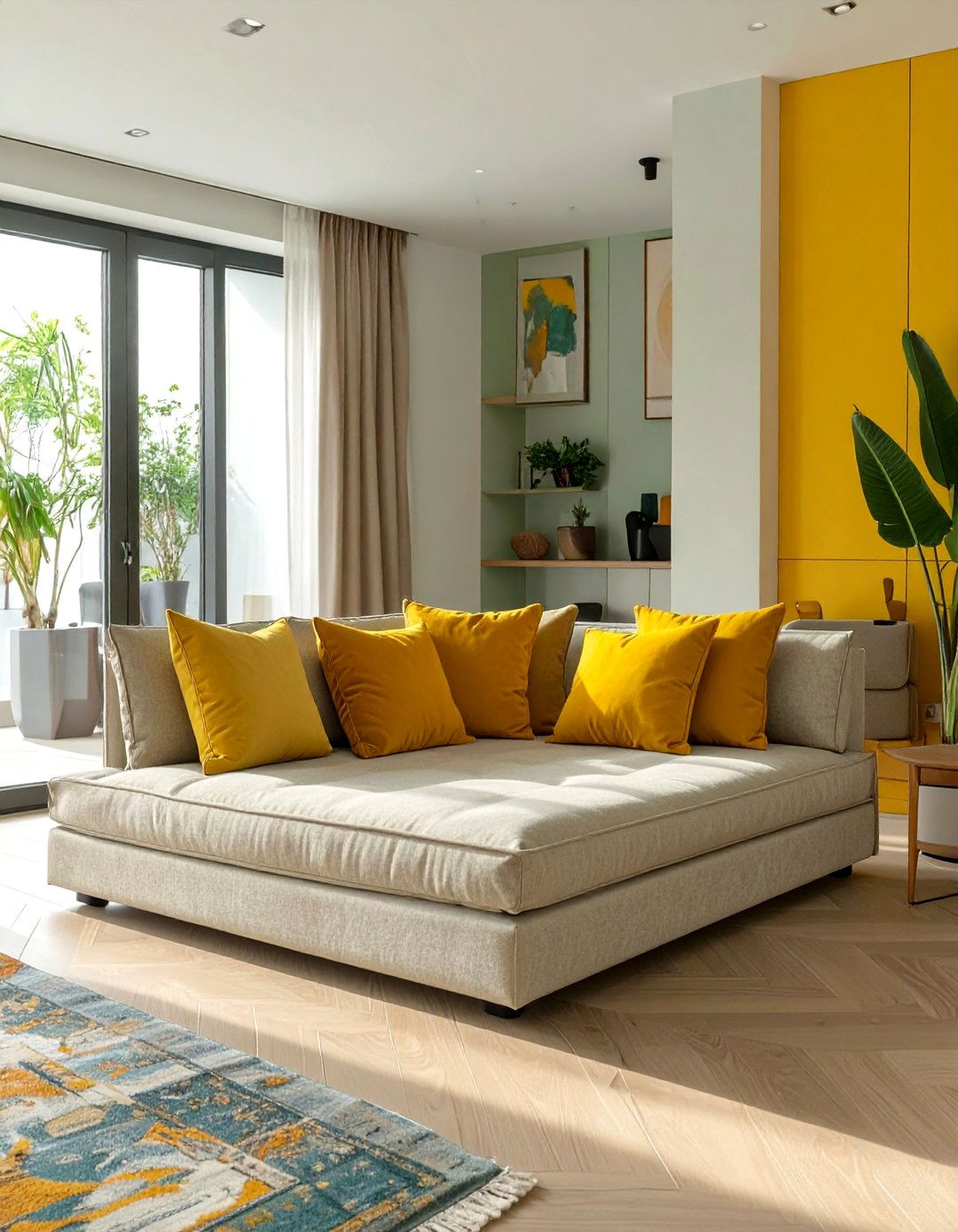 Use a Backless Sofa or Daybed - 30 very small living room ideas