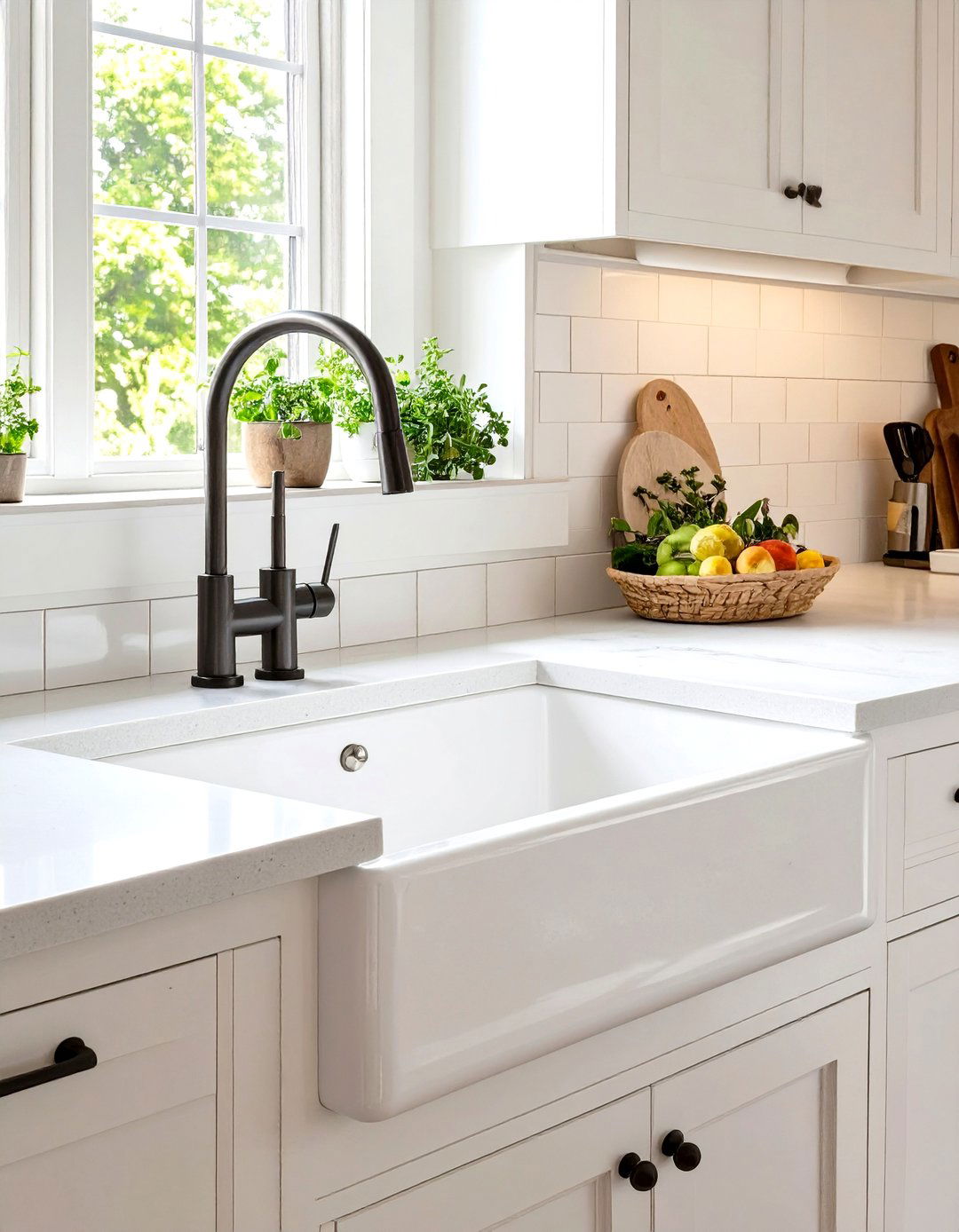 Use a Single Large Sink - 30 small kitchen decorating ideas