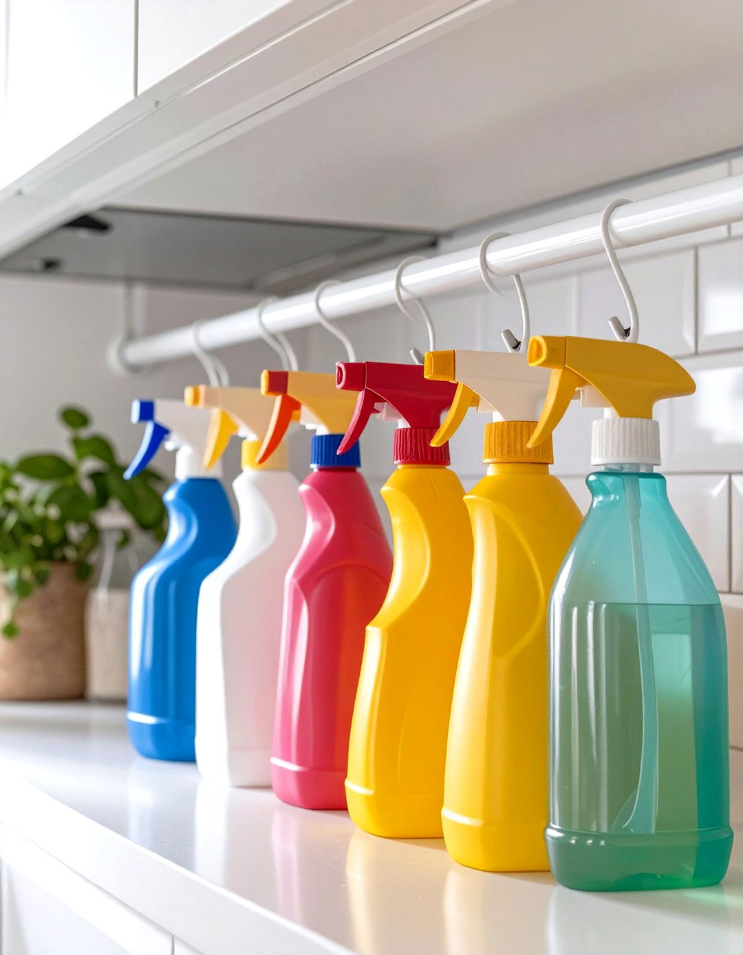 Use a Tension Rod for Under Sink Storage - 30 small kitchen storage ideas