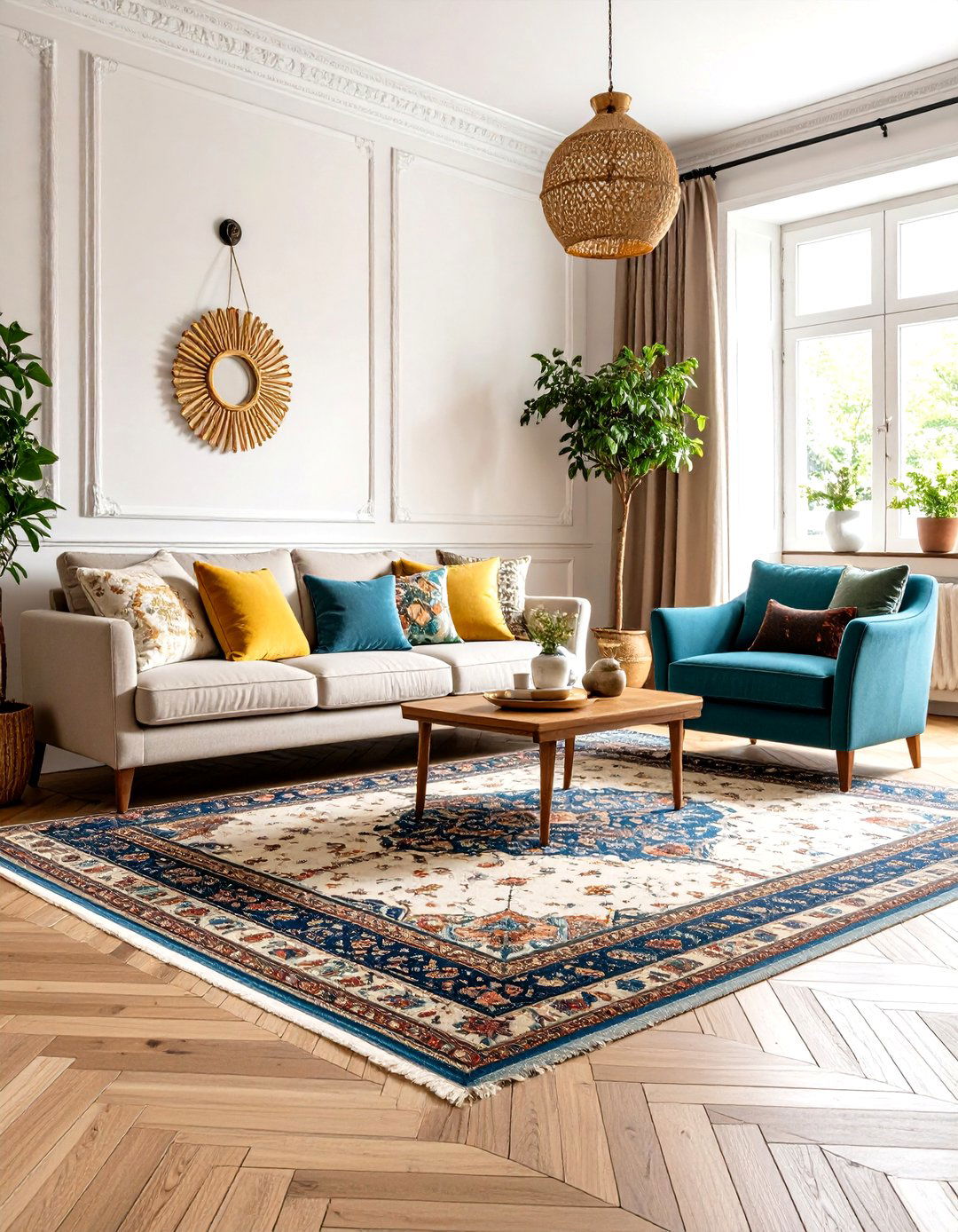 Use of Antique Rugs - 30 parisian interior design ideas