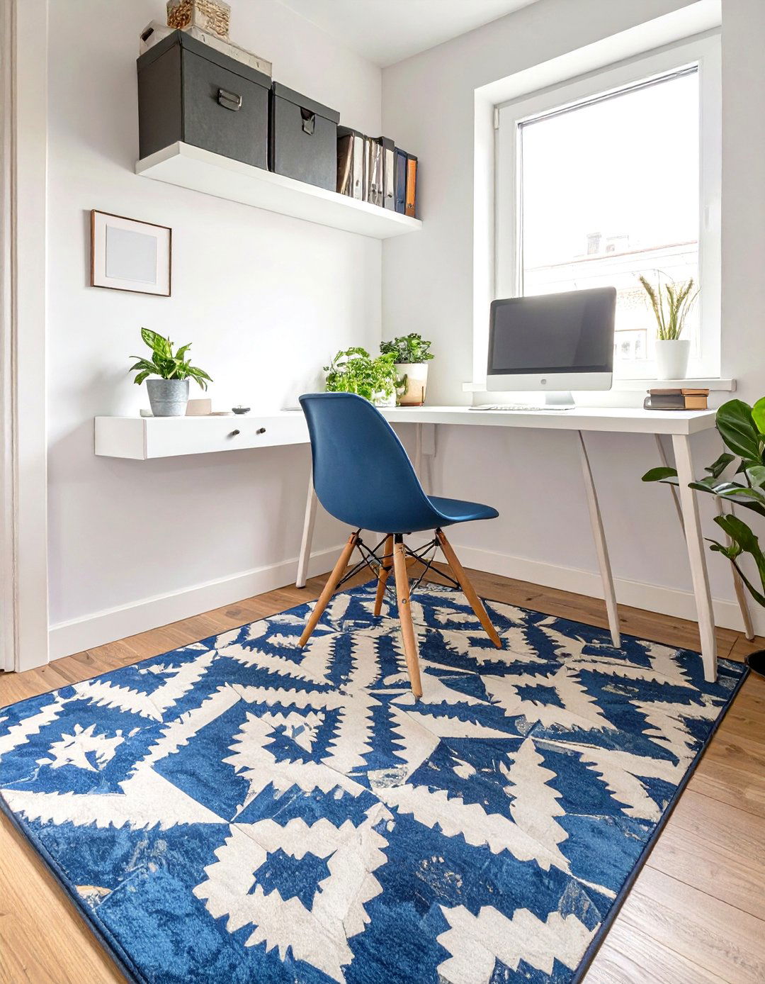 Use of Area Rug to Define Space - 30 small office decor ideas