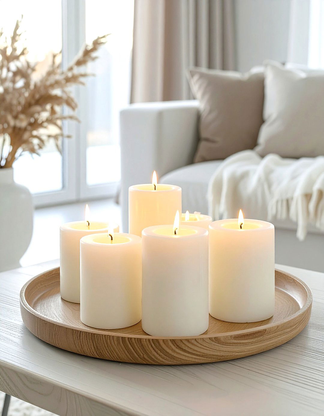 Use of Candles for Ambiance - 30 scandinavian design living room ideas