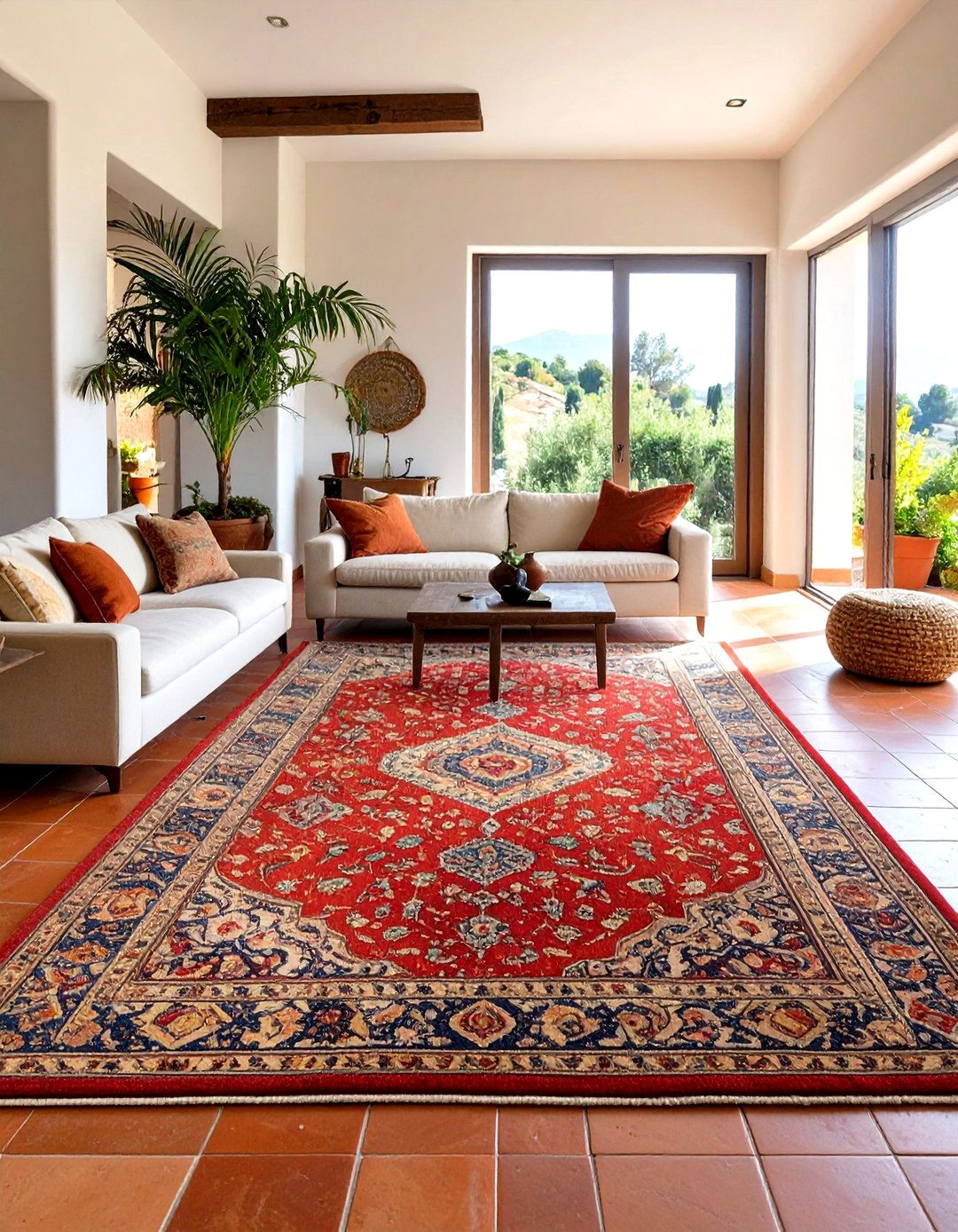 Use of Large Area Rugs - 30 tuscan interior design ideas