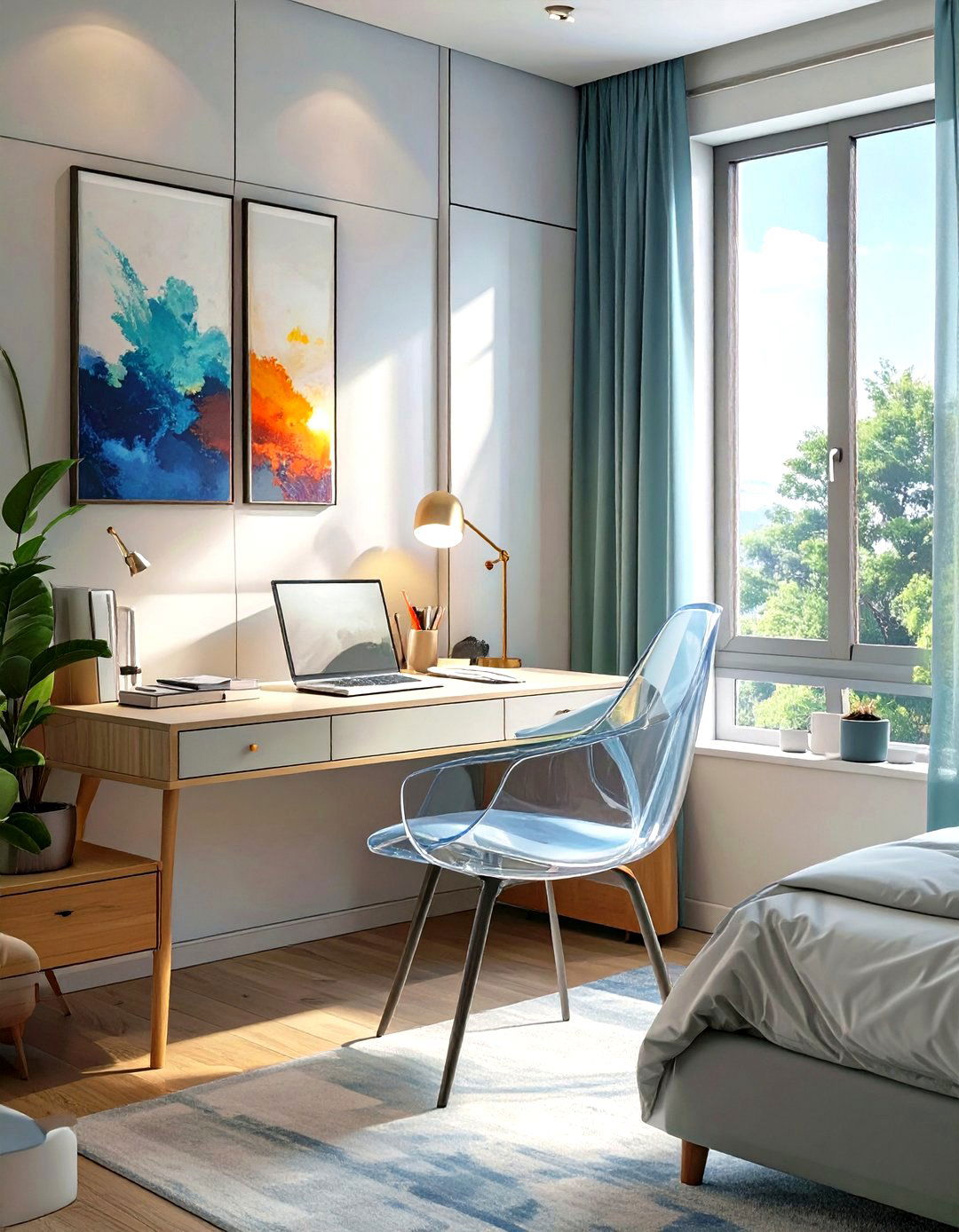 Use of Transparent Furniture - 30 small bedroom design ideas