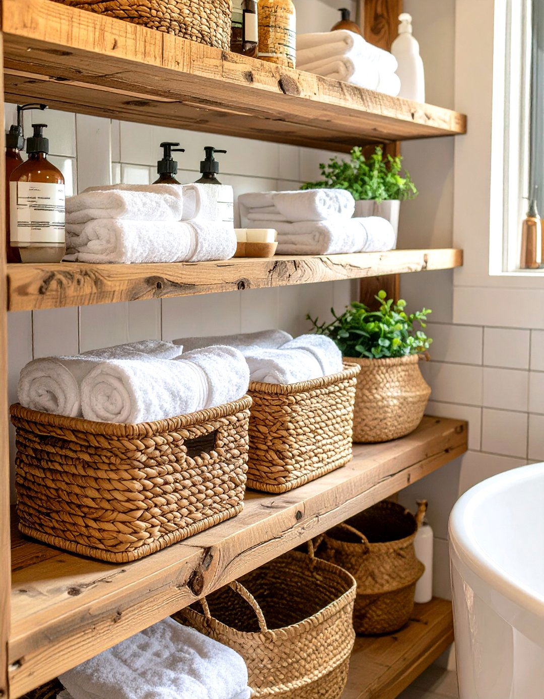 Use of Wicker Baskets - 30 small bathroom decor ideas