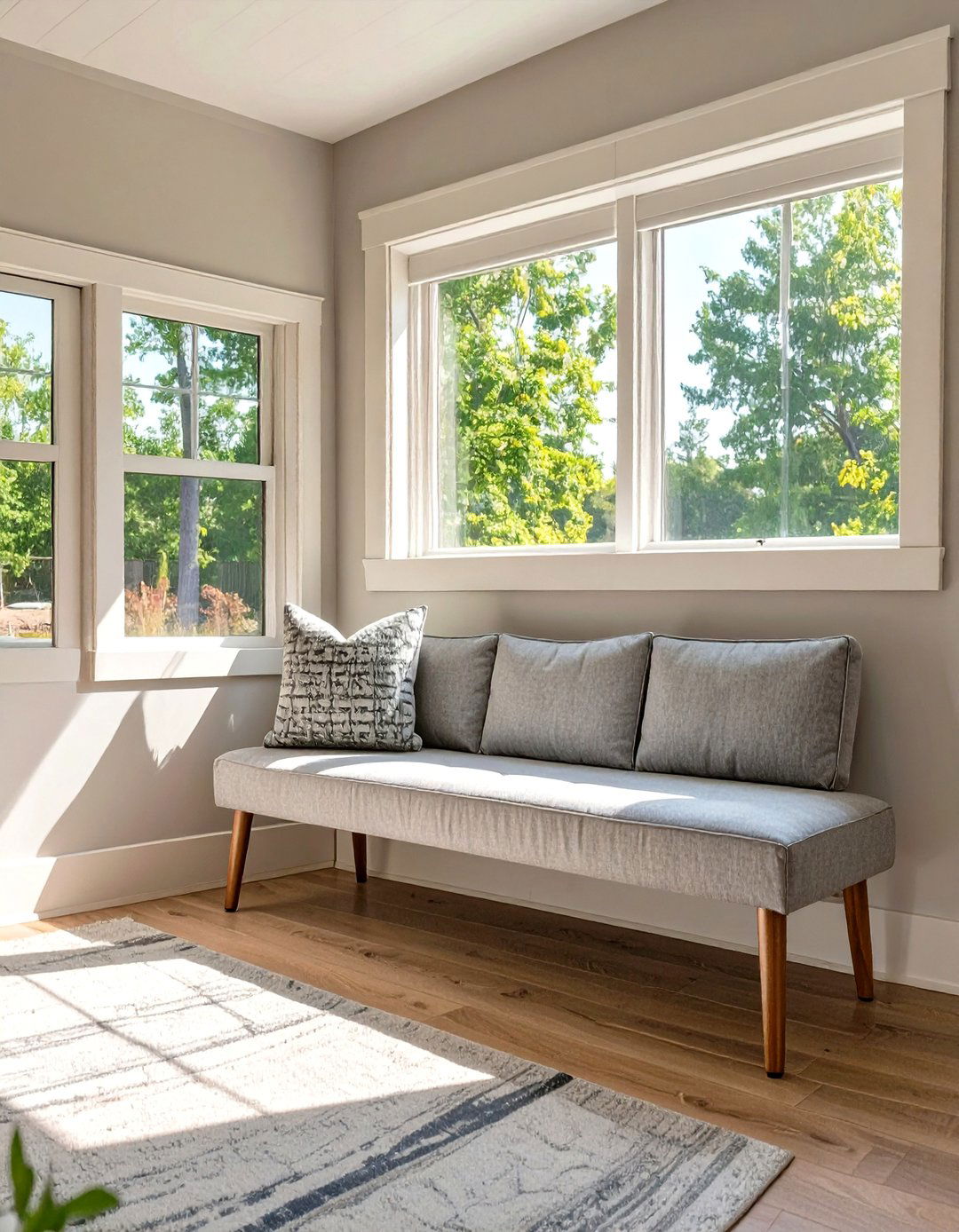 Using Backless Benches for Seating - 30 single wide small mobile home living room ideas